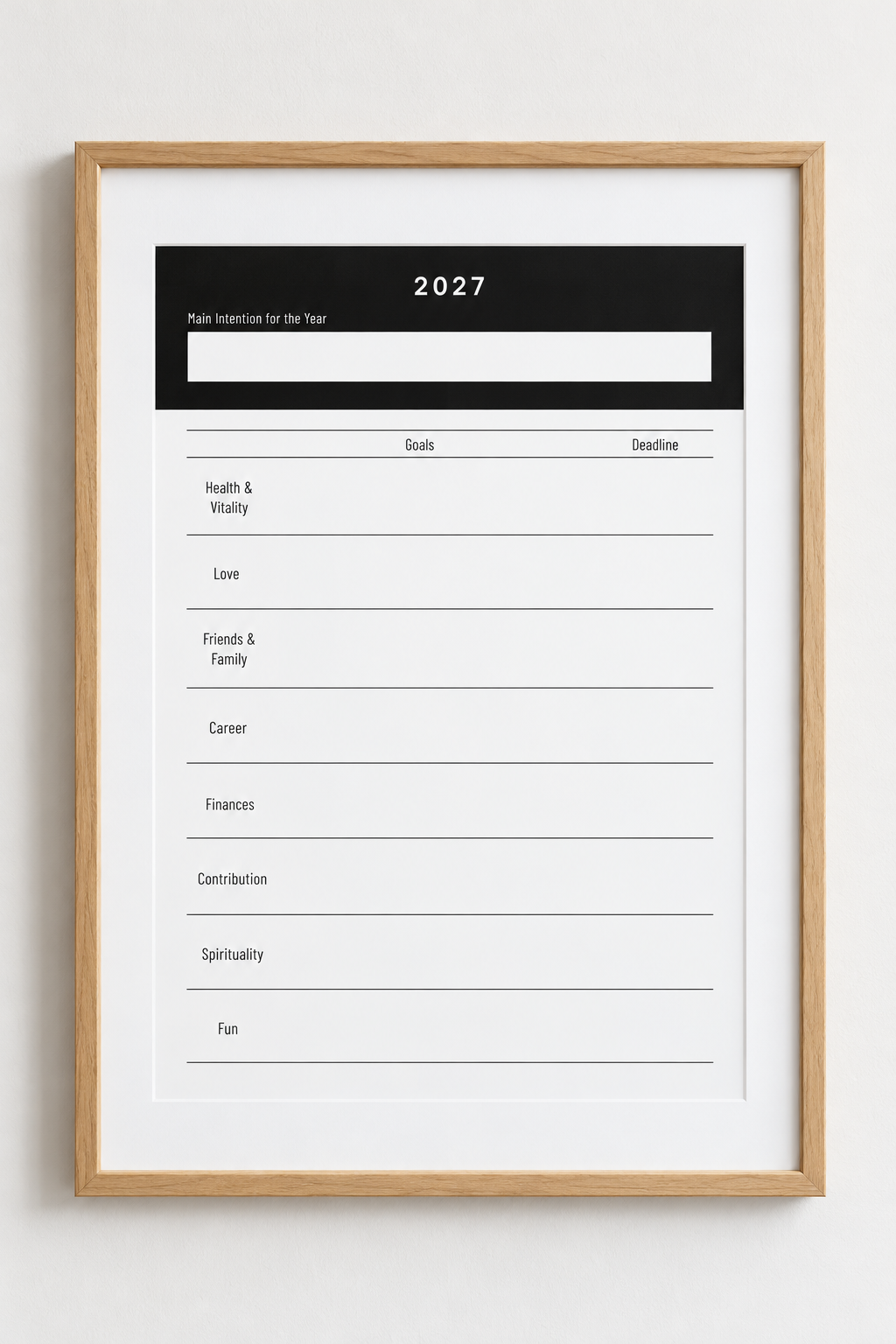 2027 Goal Setting Template, Printable Goal Planner