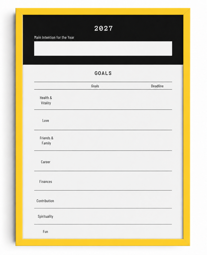 2027 Goal Setting Template, Printable Goal Planner